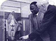 Frank Duff showing the first Legion altar
